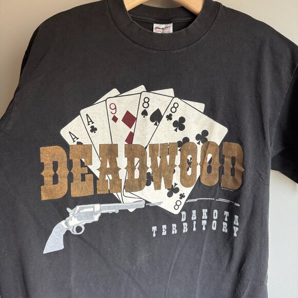 Vintage Deadwood Screen Printed Single Stitch T-Shirt Size Large - Picture 1 of 5